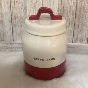Rae Dunn Christmas Santa Paws Canister